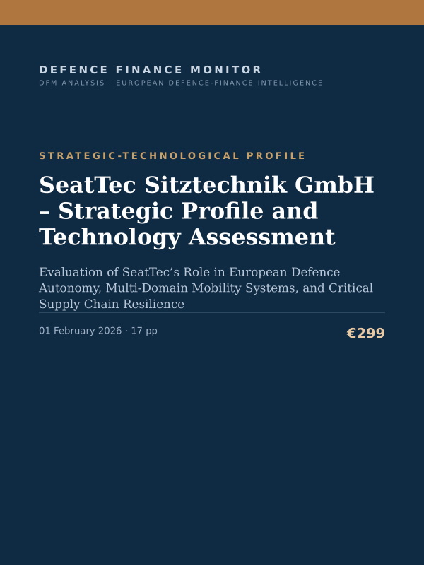 Cover of the DFM report “SeatTec Sitztechnik GmbH – Strategic Profile and Technology Assessment” — Strategic-Technological Profile, 17-page PDF