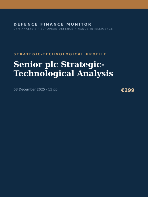 Cover of the DFM report “Senior plc Strategic-Technological Analysis” — Strategic-Technological Profile, 15-page PDF