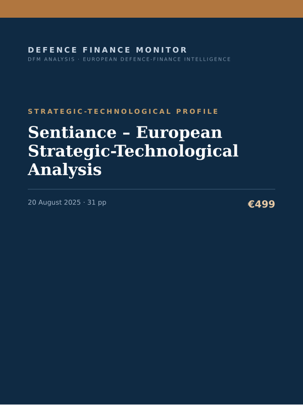 Cover of the DFM report “Sentiance – European Strategic-Technological Analysis” — Strategic-Technological Profile, 31-page PDF