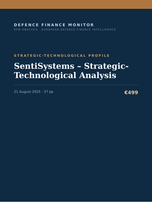 Cover of the DFM report “SentiSystems – Strategic-Technological Analysis” — Strategic-Technological Profile, 37-page PDF