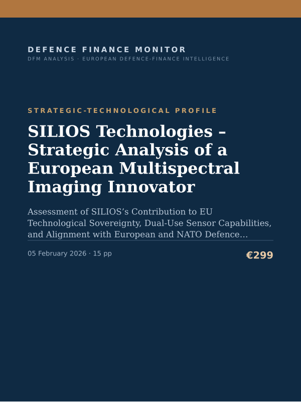 Cover of the DFM report “SILIOS Technologies – Strategic Analysis of a European Multispectral Imaging Innovator” — Strategic-Technological Profile, 15-page PDF