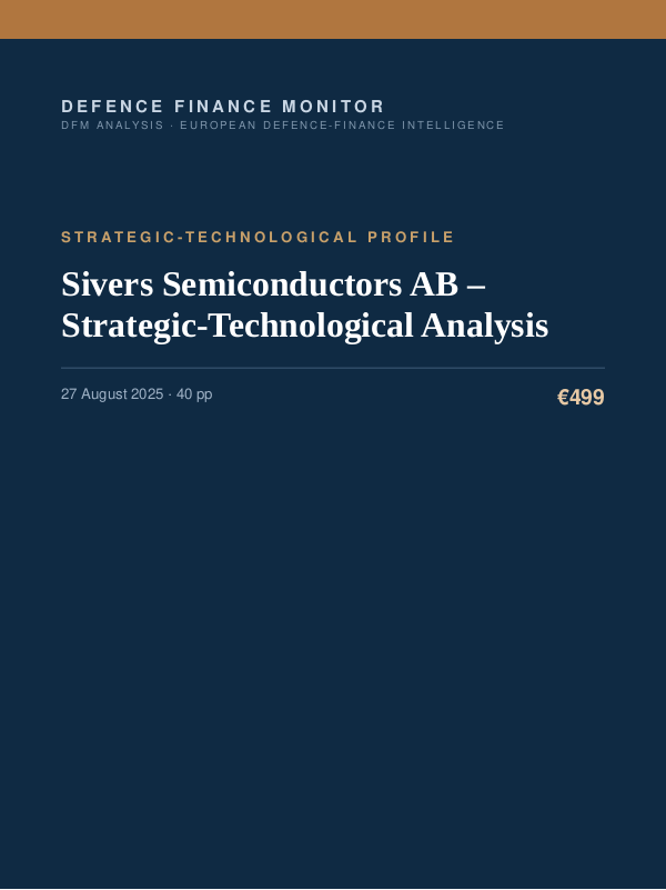 Cover of the DFM report “Sivers Semiconductors AB – Strategic-Technological Analysis” — Strategic-Technological Profile, 40-page PDF