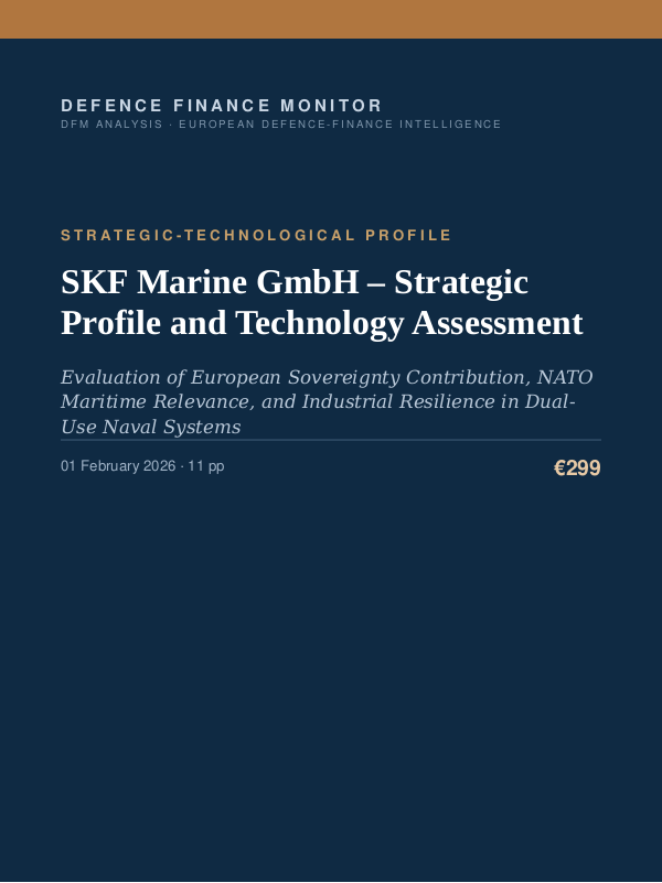 Cover of the DFM report “SKF Marine GmbH – Strategic Profile and Technology Assessment” — Strategic-Technological Profile, 11-page PDF