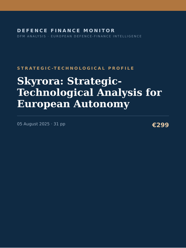Cover of the DFM report “Skyrora: Strategic-Technological Analysis for European Autonomy” — Strategic-Technological Profile, 31-page PDF