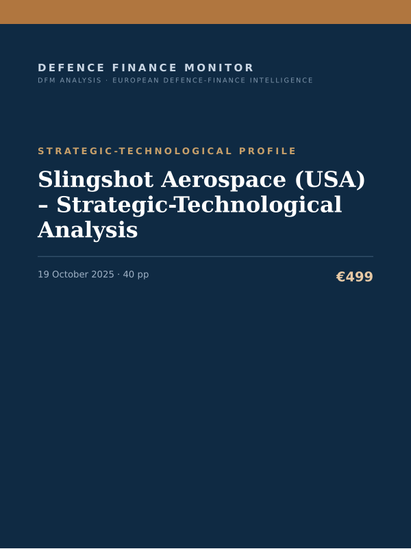 Cover of the DFM report “Slingshot Aerospace (USA) – Strategic-Technological Analysis” — Strategic-Technological Profile, 40-page PDF
