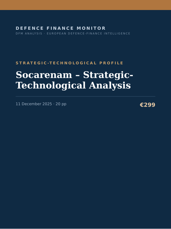 Cover of the DFM report “Socarenam – Strategic-Technological Analysis” — Strategic-Technological Profile, 20-page PDF
