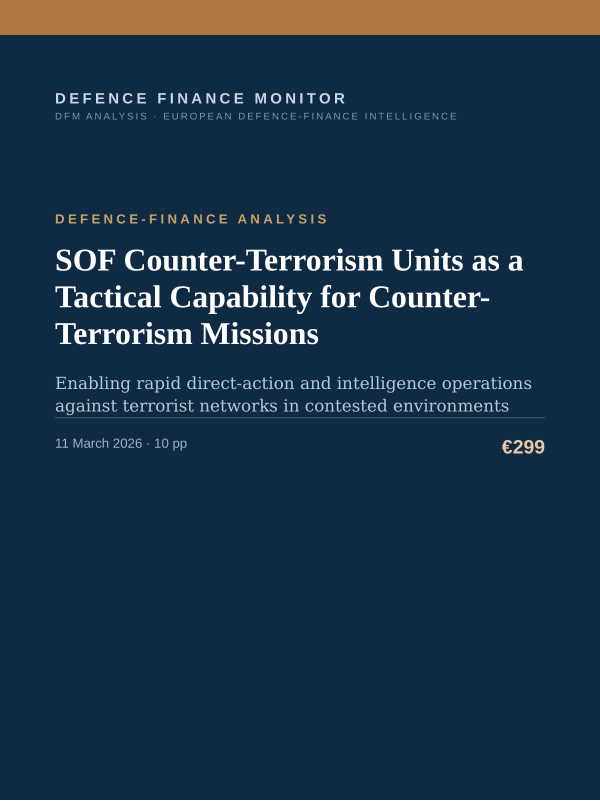 Cover of the DFM report “SOF Counter-Terrorism Units as a Tactical Capability for Counter-Terrorism Missions” — Defence-Finance Analysis, 10-page PDF