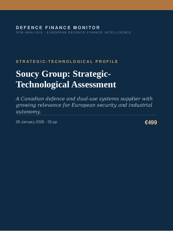 Cover of the DFM report “Soucy Group: Strategic-Technological Assessment” — Strategic-Technological Profile, 33-page PDF