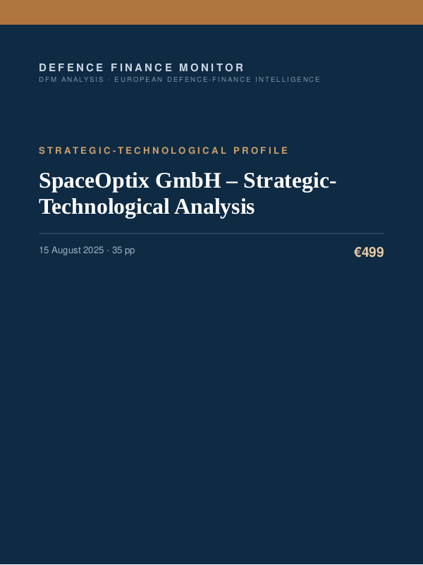 Cover of the DFM report “SpaceOptix GmbH – Strategic-Technological Analysis” — Strategic-Technological Profile, 35-page PDF