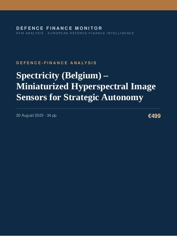 Cover of Spectricity (Belgium) – Miniaturized Hyperspectral Image Sensors for Strategic Autonomy