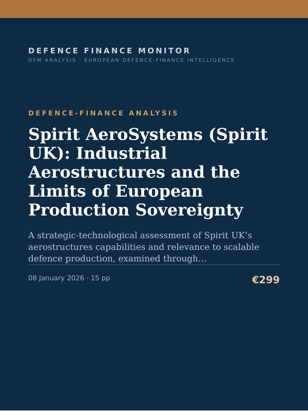 Cover of Spirit AeroSystems (Spirit UK): Industrial Aerostructures and the Limits of European Production Sovereignty
