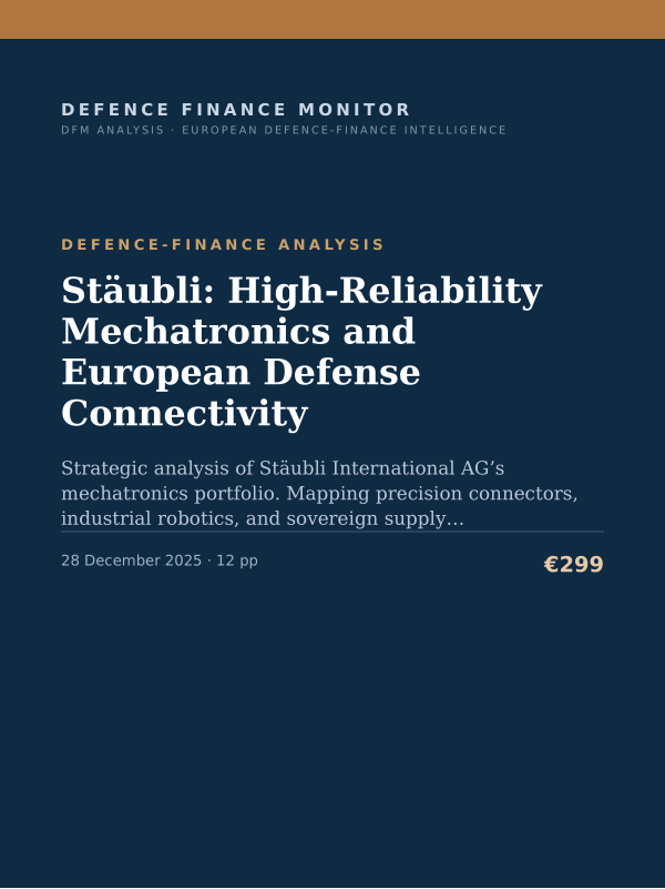 Cover of Stäubli: High-Reliability Mechatronics and European Defense Connectivity