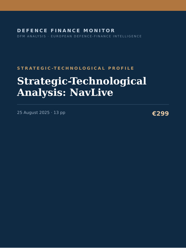Cover of the DFM report “Strategic-Technological Analysis: NavLive” — Strategic-Technological Profile, 13-page PDF