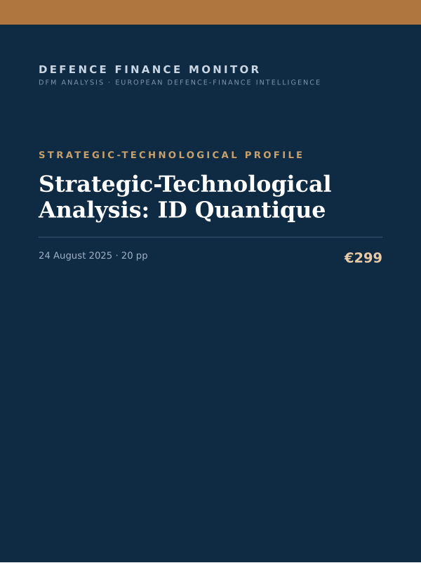 Cover of the DFM report “Strategic-Technological Analysis: ID Quantique” — Strategic-Technological Profile, 20-page PDF