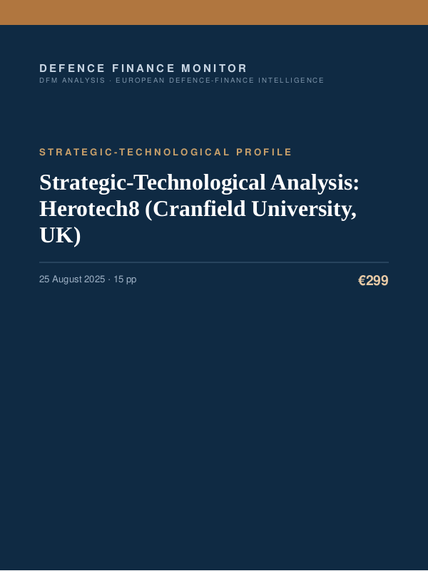 Cover of the DFM report “Strategic-Technological Analysis: Herotech8 (Cranfield University, UK)” — Strategic-Technological Profile, 15-page PDF
