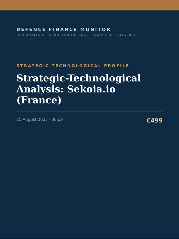Cover of the DFM report “Strategic-Technological Analysis: Sekoia.io (France)” — Strategic-Technological Profile, 38-page PDF