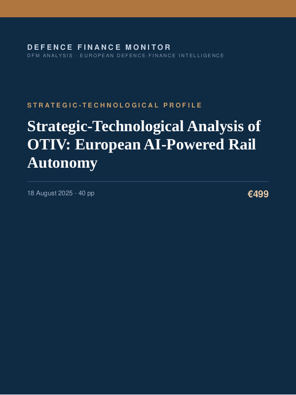 Cover of the DFM report “Strategic-Technological Analysis of OTIV: European AI-Powered Rail Autonomy” — Strategic-Technological Profile, 40-page PDF