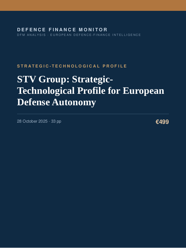 Cover of STV Group: Strategic-Technological Profile for European Defense Autonomy