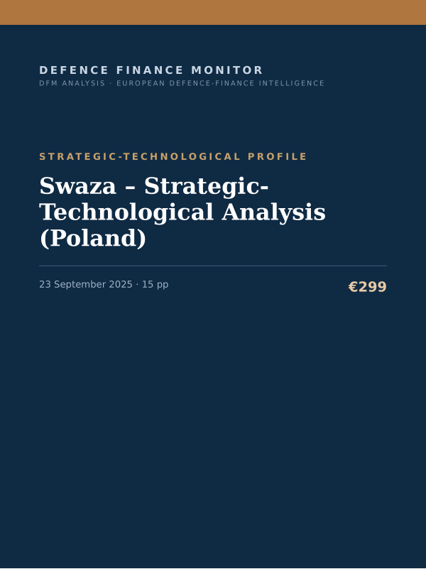 Cover of the DFM report “Swaza – Strategic-Technological Analysis (Poland)” — Strategic-Technological Profile, 15-page PDF