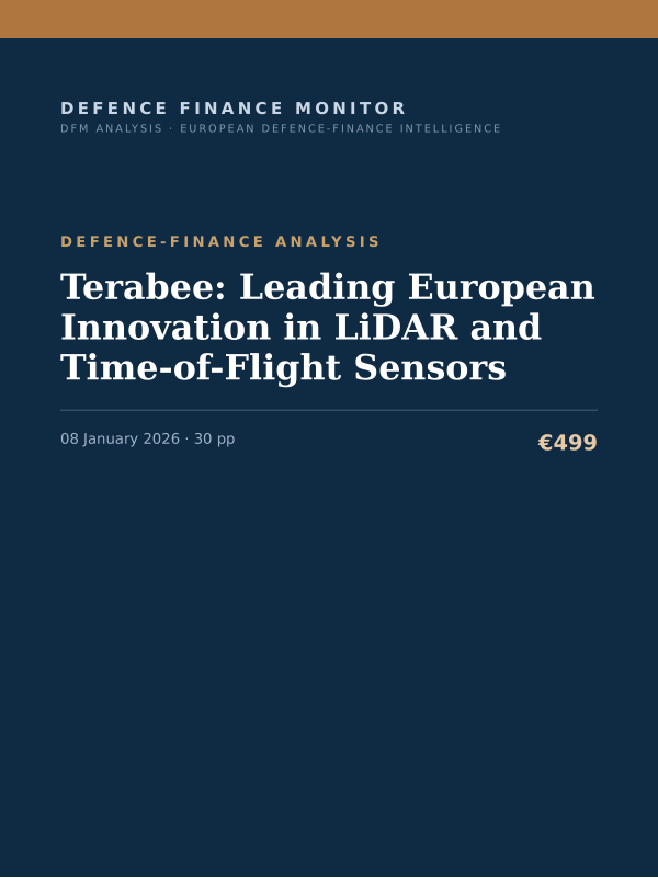 Cover of the DFM report “Terabee: Leading European Innovation in LiDAR and Time-of-Flight Sensors” — Defence-Finance Analysis, 30-page PDF