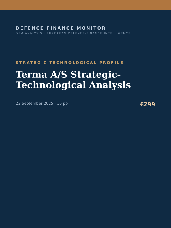 Cover of the DFM report “Terma A/S Strategic-Technological Analysis” — Strategic-Technological Profile, 16-page PDF