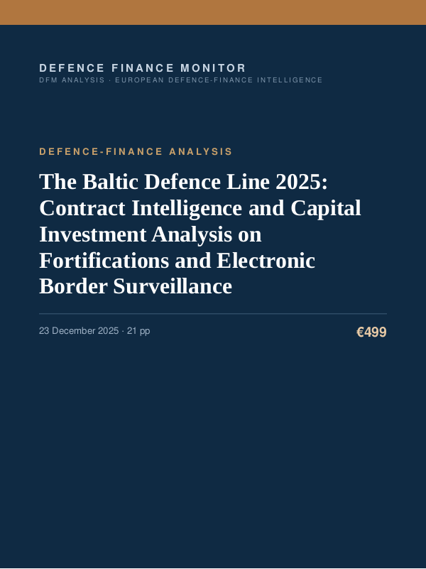 Cover of The Baltic Defence Line 2025: Contract Intelligence and Capital Investment Analysis on Fortifications and Electronic Border Surveillance