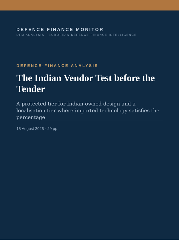Cover of the report The Indian Vendor Test before the Tender
