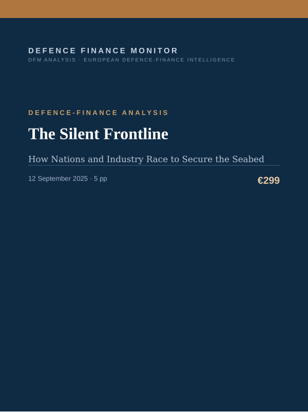 Cover of the DFM report “The Silent Frontline” — Defence-Finance Analysis, 5-page PDF