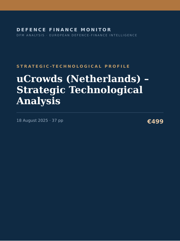 Cover of the DFM report “uCrowds (Netherlands) – Strategic Technological Analysis” — Strategic-Technological Profile, 37-page PDF