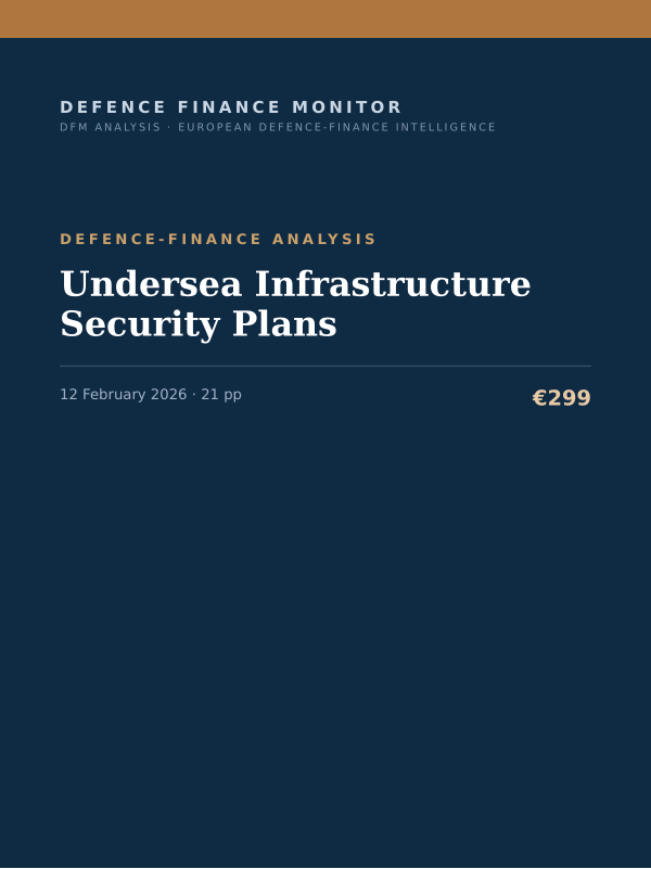 Cover of the DFM report “Undersea Infrastructure Security Plans” — Defence-Finance Analysis, 21-page PDF