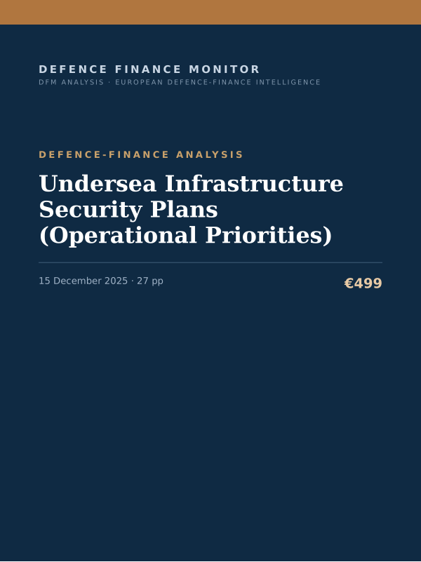 Cover of the DFM report “Undersea Infrastructure Security Plans (Operational Priorities)” — Defence-Finance Analysis, 27-page PDF