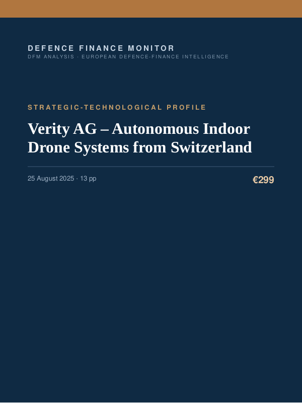 Cover of Verity AG – Autonomous Indoor Drone Systems from Switzerland