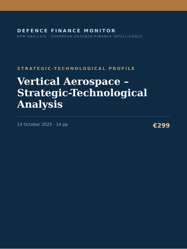 Cover of the DFM report “Vertical Aerospace – Strategic-Technological Analysis” — Strategic-Technological Profile, 14-page PDF