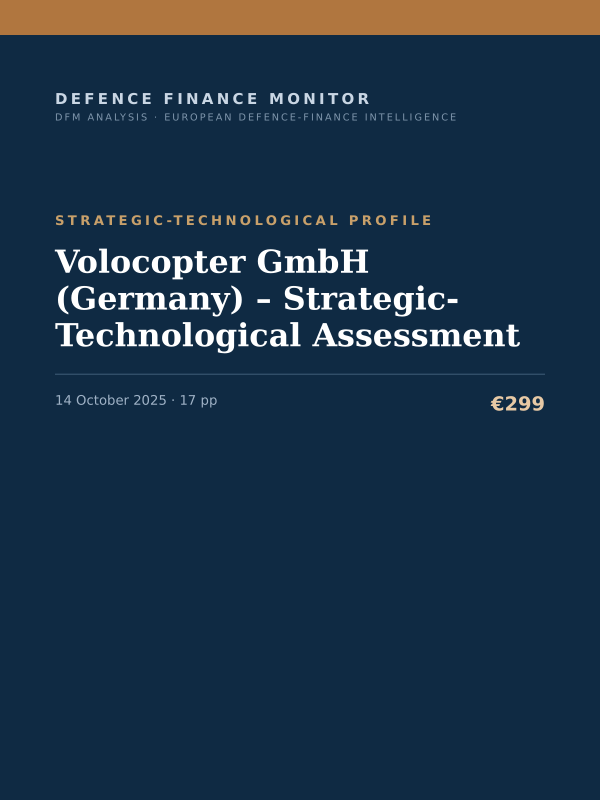 Cover of the DFM report “Volocopter GmbH (Germany) – Strategic-Technological Assessment” — Strategic-Technological Profile, 17-page PDF
