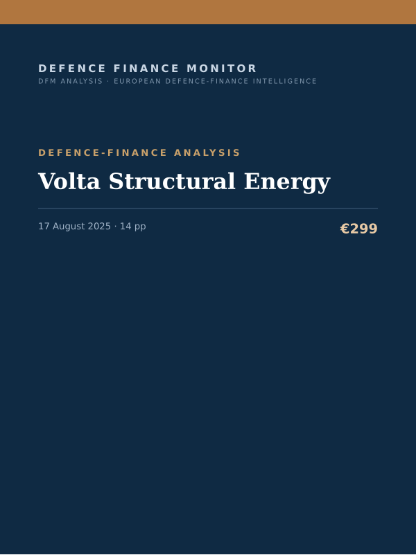Cover of the DFM report “Volta Structural Energy” — Defence-Finance Analysis, 14-page PDF