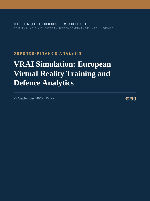 Cover of VRAI Simulation: European Virtual Reality Training and Defence Analytics
