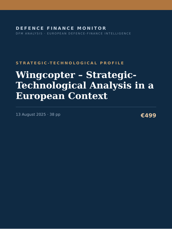 Cover of the DFM report “Wingcopter – Strategic-Technological Analysis in a European Context” — Strategic-Technological Profile, 38-page PDF