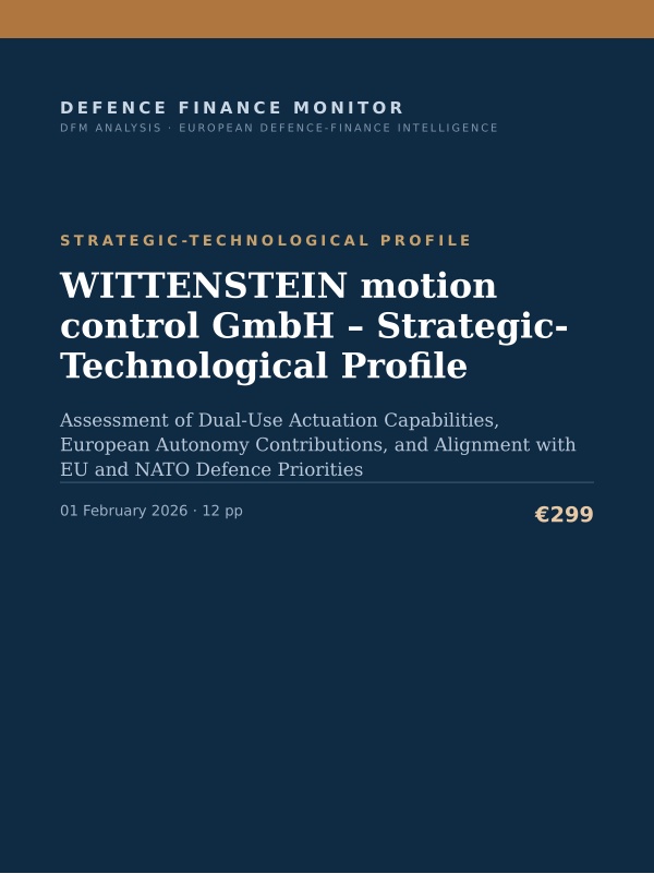 Cover of the DFM report “WITTENSTEIN motion control GmbH – Strategic-Technological Profile” — Strategic-Technological Profile, 12-page PDF
