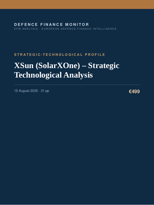 Cover of XSun (SolarXOne) – Strategic Technological Analysis