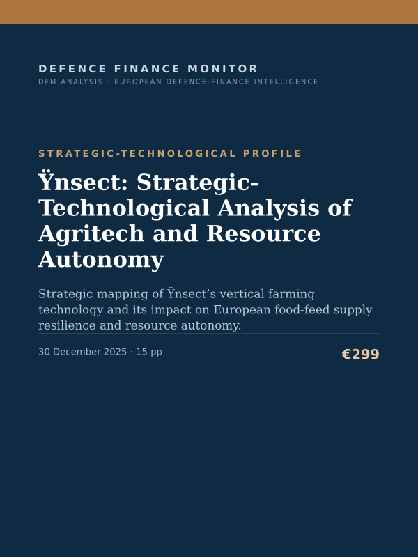 Cover of the DFM report “Ÿnsect: Strategic-Technological Analysis of Agritech and Resource Autonomy” — Strategic-Technological Profile, 15-page PDF