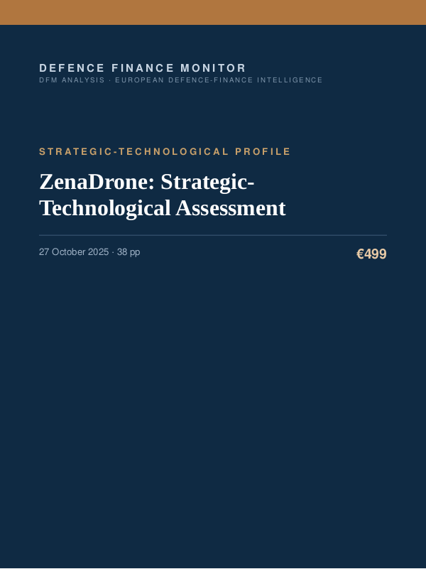 Cover of the DFM report “ZenaDrone: Strategic-Technological Assessment” — Strategic-Technological Profile, 38-page PDF