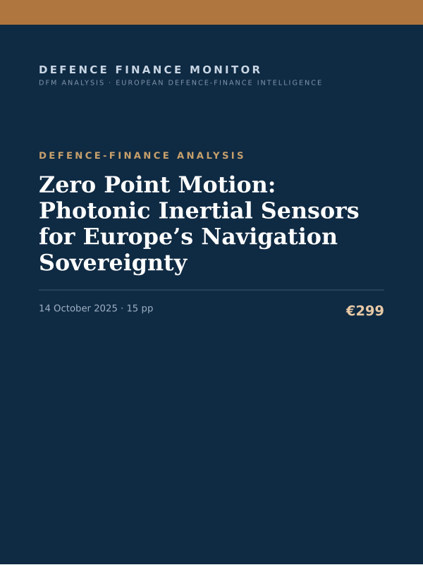 Cover of Zero Point Motion: Photonic Inertial Sensors for Europe’s Navigation Sovereignty