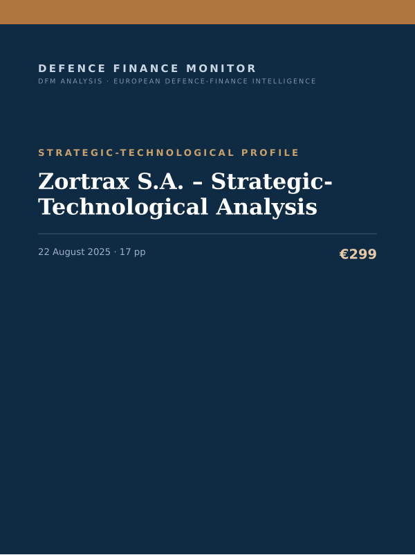 Cover of the DFM report “Zortrax S.A. – Strategic-Technological Analysis” — Strategic-Technological Profile, 17-page PDF