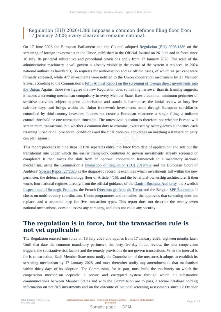 Sample page from “Compulsory Screening, Twenty-seven Separate Decisions” — 24-page report