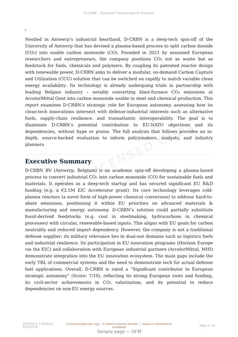 Sample page from “D-CRBN” — 16-page report