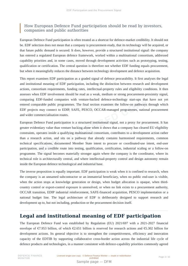 Sample page from “EDF Participation and the Procurement Signal” — 11-page report