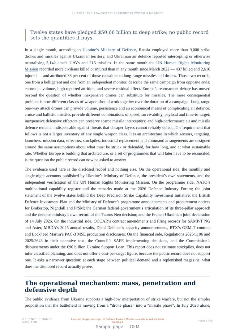 Sample page from “Europe’s High–Low Arsenal: Programmes Without a Magazine” — 30-page report