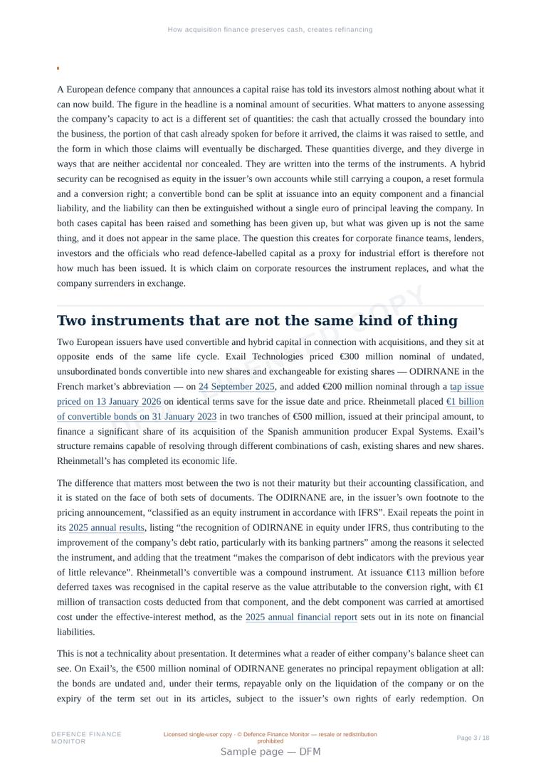 Sample page from “How acquisition finance preserves cash, creates refinancing claims and transfers repayment into equity” — 19-page report