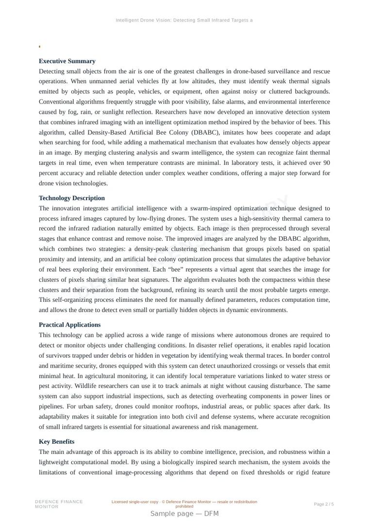 Sample page from “Intelligent Drone Vision: Detecting Small Infrared Targets at Low Altitude” — 6-page report