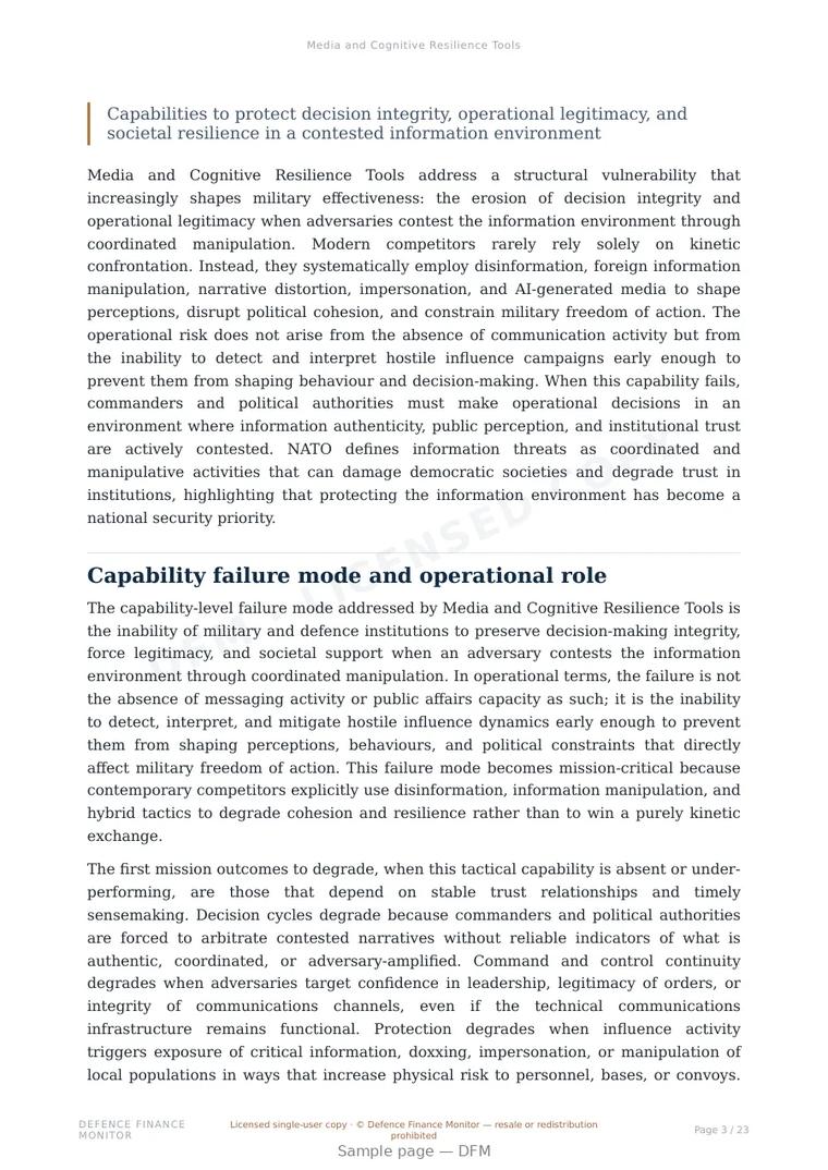 Sample page from “Media and Cognitive Resilience Tools” — 24-page report
